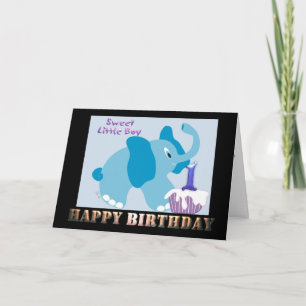 Cartão 1 Year old Boy Birthday One year old B_day card