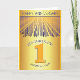 Cartão 1 Year Sober Anniversary | Golden Ray 12 Step Card