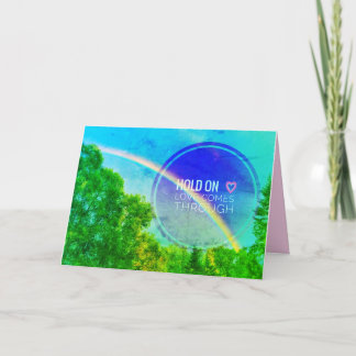 CARTÃO 1HOLD ON <3 RAINBOW VERDE GREETING CARD