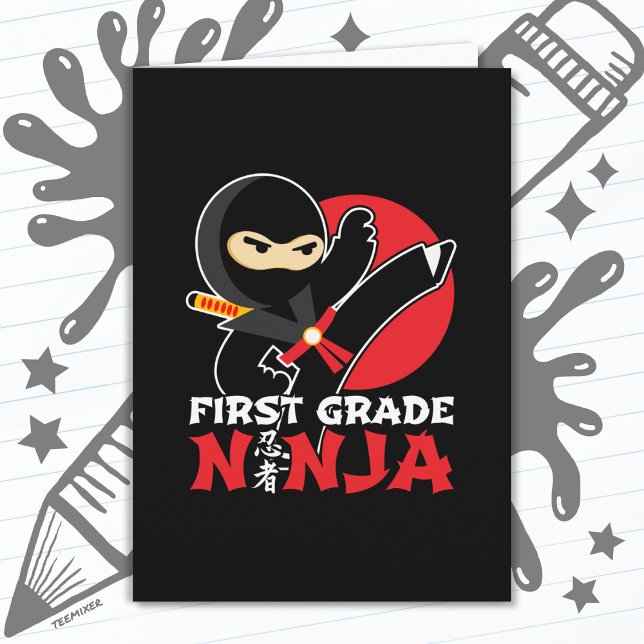 Cartão 1rua Ninja Chuta Primeiro Dia De Volta À Escola (Criador carregado)