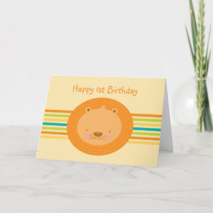 Cartão 1st Birthday Baby Lion