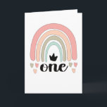Cartão 1st Birthday Boho Rainbow Party Kids 1 Year Old<br><div class="desc">Perfect for the 1st boho rainbow birthday party of a one-year-old,  who is celebrating his first birthday. Cute first birthday gift for a 1-year-old,  who loves rainbows.</div>