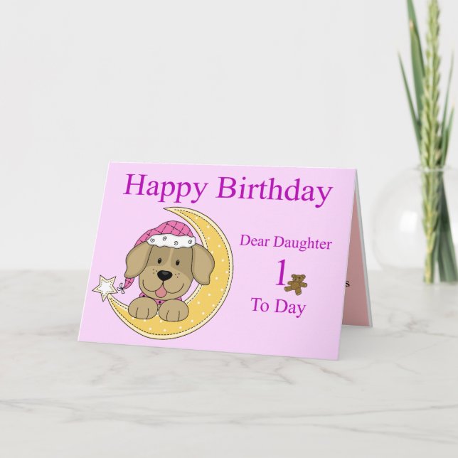 Cartão 1st Birthday Card for a Daughter (Frente)
