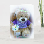 Cartão "1st BIRTHDAY" FOR SPECIAL BABY<br><div class="desc">This little "birthday bear" is so ready to say HAPPY 1st BIRTHDAY to YOUR LITTLE ONE today :)</div>