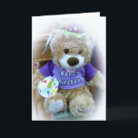 Cartão "1st BIRTHDAY" FOR SPECIAL BABY<br><div class="desc">This little "birthday bear" is so ready to say HAPPY 1st BIRTHDAY to YOUR LITTLE ONE today :)</div>