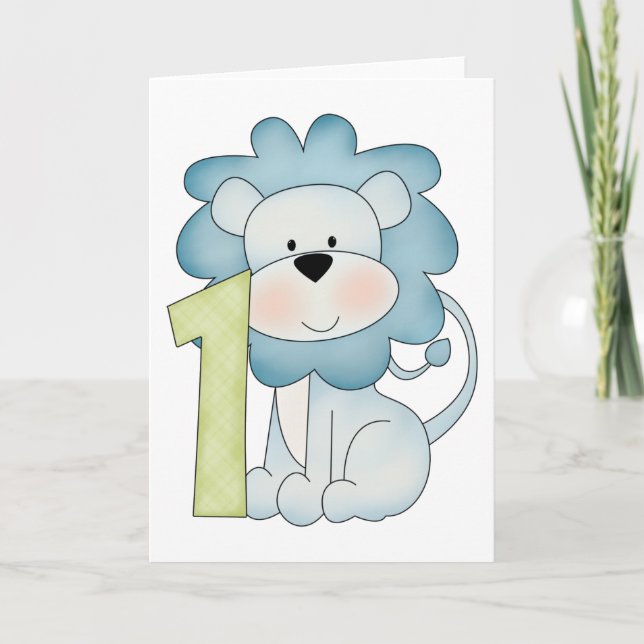 Cartão 1st Birthday Lion (Frente)