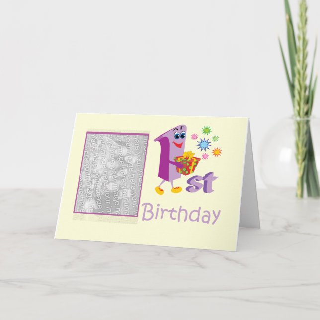 Cartão 1st birthday photo card (Frente)