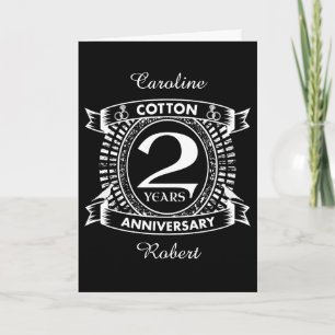 Cartão 2º aniversário de casamento brasão angustiado