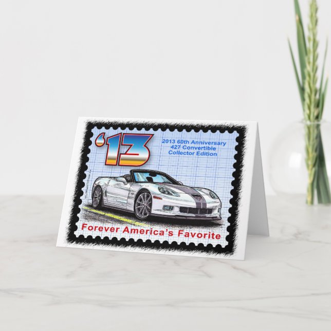 Cartão 2013 Corvette 60th Anniversary Convertible (Frente)