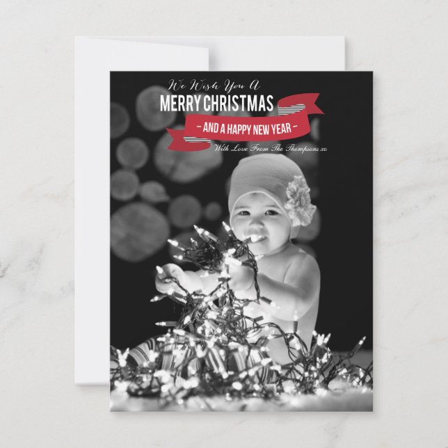 Cartão 2013 liso da foto do Feliz Natal (Frente)