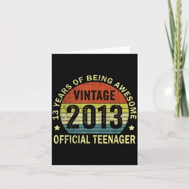 Cartão 2013 Teenager 13 Year Old 13th Birthday  (Frente)