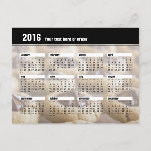 Cartão 2016 do calendário do biscoito
