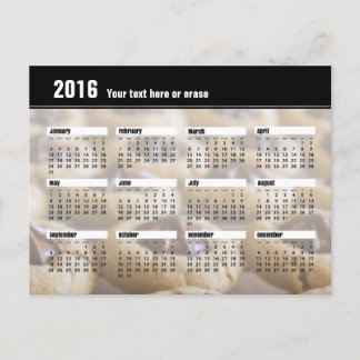 Cartão 2016 do calendário do biscoito