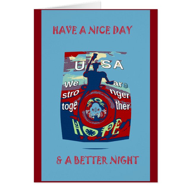 Cartão 2016 EUA têm um belo dia de hillary mais forte jun (Frente)