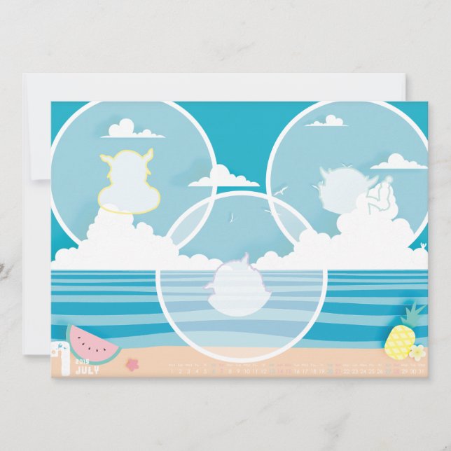 CARTÃO 2019カレンダー7月 (Frente)