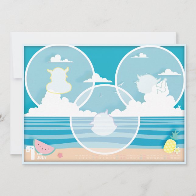 CARTÃO 2019カレンダー7月 (Frente)