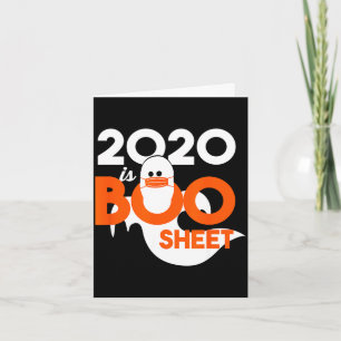 Cartão 2020 é folha de boo fantasma halloween