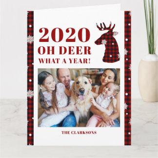 Cartão 2020 Oh Deer Buffalo Xadrez Snowflake Foto