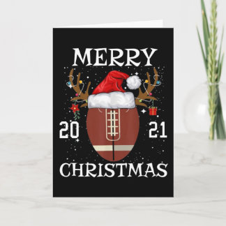 Cartão 2021 Merry Christmas Lights Football Party Pajama
