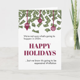 Cartão 2022 Natal engraçado chovendo dinheiro Inflação 