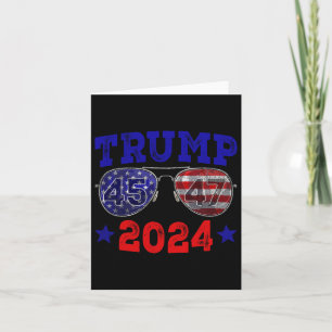 Cartão 2024 45 47 Óculos de sol da bandeira americana Tru