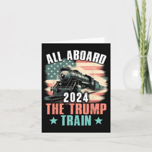 Cartão 2024 A Bordo Do Trem De Trump 2024 Bandeira Dos Eu