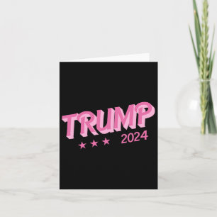 Cartão 2024 - Engraçado Donald Trump Letras Balão Rosa