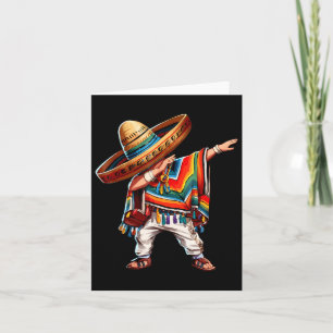 Cartão 2025 Feliz Festa Mexicana Dabbing Poncho Cinco