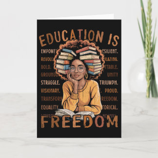 Cartão 2026 Black History Month Education Is Freedom Blac