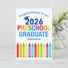 Cartão 2026 Preschool Graduate Custom Cute Graduation