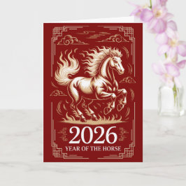 Cartão 2026 Year of the Horse Chinese Lunar