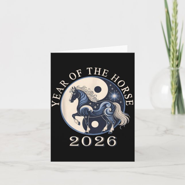 Cartão 2026 Year Of The Horse Chinese New Year,horse Grap (Frente)