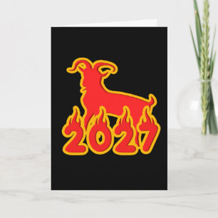 Cartão 2027 Ano do Bode de Fogo