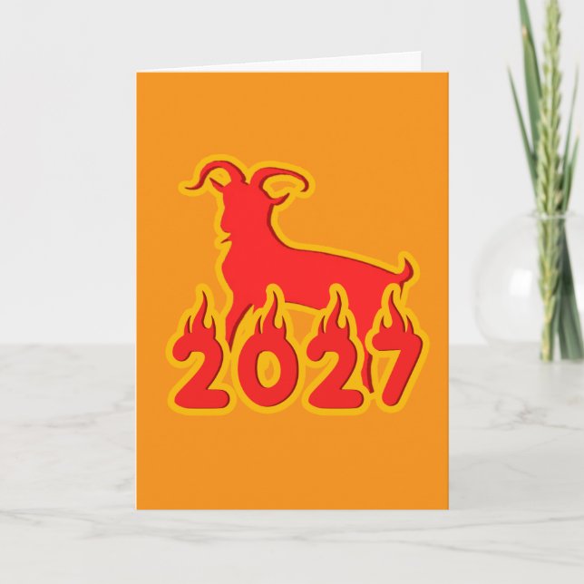 Cartão 2027 Ano do Bode de Fogo (Frente)