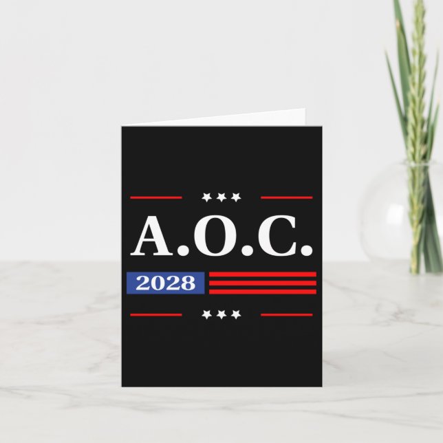 Cartão 2028 Aoc Alexandria Ocasio-cortez Presidente Ameri (Frente)