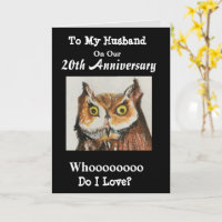 20 Aniversário Do Meu Marido Engraçado Coruja Amor