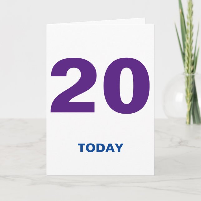 Cartão 20 Anos Hoje Feliz Aniversário (Frente)