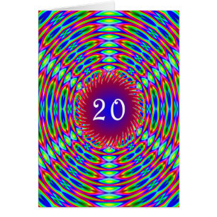 Cartão 20 Birthday Abstrato Trippy Swirls