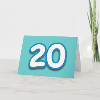 Cartão 20 Year Birthday or Anniversary - Add Text