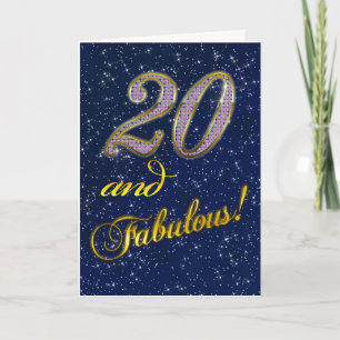 Cartão 20th birthday for someone Fabulous