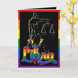 Cartão 🌈 21 e Fabulosa placa de aniversário de Libra Gay