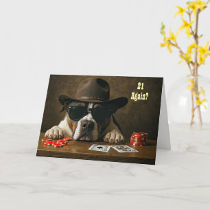 Cartão 21 Novamente Feliz Aniversário Mão de Blackjack Hu