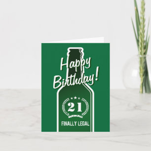 Cartão 21st Birthday card for son Beer finally legal
