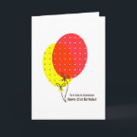 Cartão 21st Birthday Grandniece Cards, Colorful Ballooon<br><div class="desc">A simple,  clean,  nice and colorful balloons card for a grandniece/great niece on her 21st birthday. Inside text is customizable.</div>