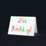 Cartão "21st Birthday" Greeting Card<br><div class="desc">"21st Birthday" Greeting Card for the birthday guy or gal!</div>