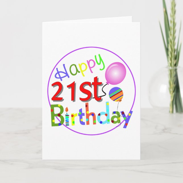 Cartão 21st birthday greetings (Frente)