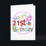 Cartão 21st birthday greetings<br><div class="desc">If there's one "must have" piece in your "entire wardrobe", it would probably just has to be your 21 and ready for fun T-Shirt. Gifts for all occasions, designs for all occasions, birthday cards, special occasions, greeting cards, for all occasions, odd gifts, goofy gifts, great gift ideas. Ideas for 21st...</div>