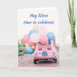 Cartão **21st BIRTHDAY ***NIECE**** TIME TO CELEBRATE<br><div class="desc">A FIAT FILLED WITH BALLOONS AND "YOUR WISHES" MAKE THIS CARD SO VERY SPECIAL FOR YOUR "NIECE'S" **21st BIRTHDAY** AND BEING FROM "YOU" MAKES IT EVEN MORE SO!!! THANKS FOR STOPPING BY ONE OF MY EIGHT STORES! CHANGE THE AGE IN SECONDS IF YOU NEED TO :) THANKS</div>