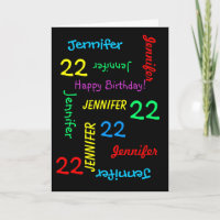 22ª placa personalizada de aniversário Qualquer no