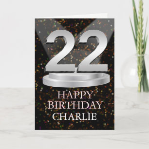 Cartão 22º Aniversário Destaques Adicionar Uma Placa De N